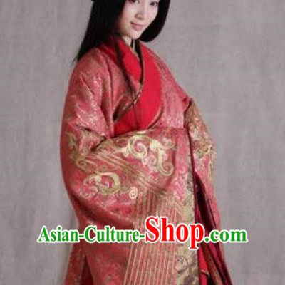 Chinese Ancient Western Chu Imperial Concubine Yuji Hanfu Dress Embroidered Replica Costume for Women