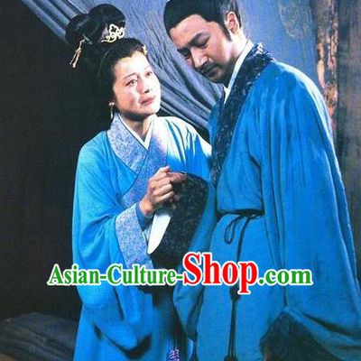 Ancient Chinese Han Dynasty Litterateur Zhuo Wenjun and Sima Xiangru Historical Costume Complete Set