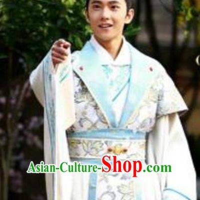 Traditional Chinese Ancient Three Kingdoms Period Wei State Prince Cao Zhi Historical Costume for Men