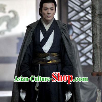 Traditional Chinese Ancient Warring States Period Swordsman Strategist Historical Costume for Men