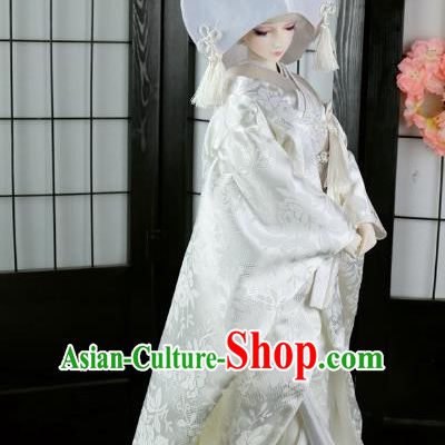 Traditional Asian Japan Costume Japanese Fashion Apparel Shiromuku Kimono Wedding Vibration Sleeve Kimono for Women