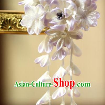 Traditional Asian Japan Hair Accessories White Flowers Hairpins Japanese Fashion Apparel Kimono Headwear for Women