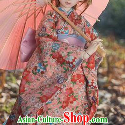 Traditional Asian Japan Costume Japanese Courtesan Iromuji Kimono Pink Kimono Clothing for Women