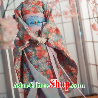 Traditional Asian Japan Costume Japanese Courtesan Iromuji Kimono Vibration Sleeve Kimono Clothing for Women