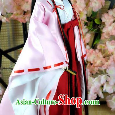 Traditional Asian Japan Costume Japanese Witch Iromuji Kimono Pink Vibration Sleeve Kimono Clothing for Women
