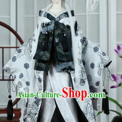Traditional Asian Japan Costume Japanese Iromuji Kimono White Vibration Sleeve Kimono Clothing for Women
