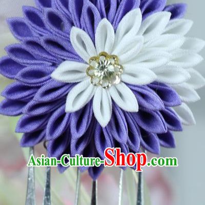 Traditional Asian Japan Hair Accessories Courtesan Flowers Tassel Hairpins Japanese Kimono Headwear for Women