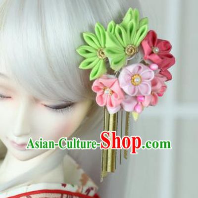 Traditional Asian Japan Hair Accessories Courtesan Flowers Hairpins Japanese Kimono Headwear for Women