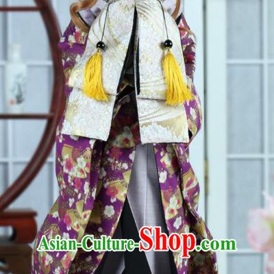 Traditional Asian Japan Costume Japanese Iromuji Kimono Gilding Vibration Sleeve Kimono Clothing for Women