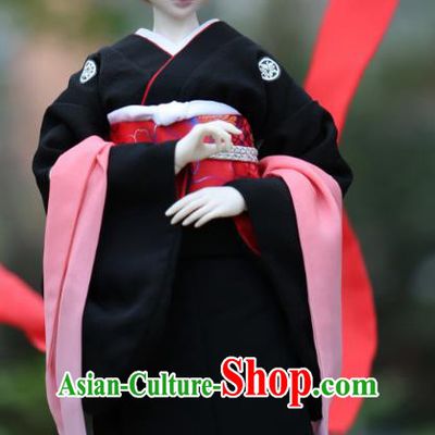 Traditional Asian Japan Costume Japanese Iromuji Kimono Black Kimono Clothing for Women