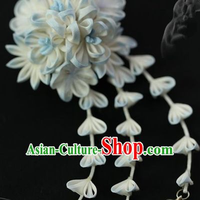 Traditional Asian Japan Hair Accessories Courtesan White Flowers Hairpins Japanese Kimono Headwear for Women