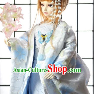 Traditional Asian Japan Costume Japanese Shiromuku Kimono Clothing Sakura Vibration Sleeve Kimono for Women