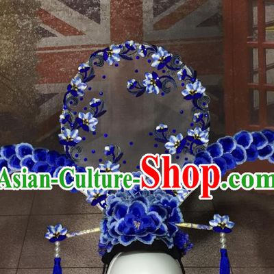 Top Grade Chinese Deluxe Hair Accessories Qing Dynasty Palace Headdress Halloween Stage Performance Headwear for Women
