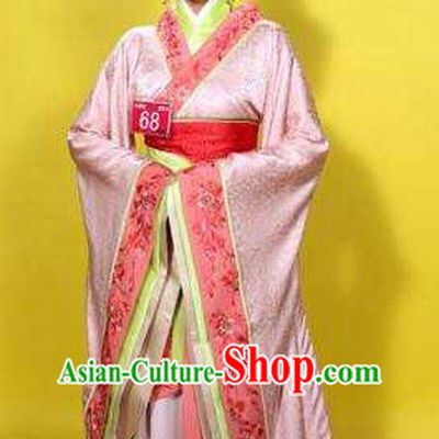 Traditional China Warring States Period Wu State Imperial Consort Xi Shi Embroidered Replica Costume for Women