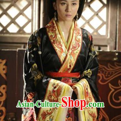 Traditional China Warring States Period Wu State Empress Embroidered Replica Costume for Women