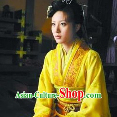 Traditional China Warring States Period Wu State Imperial Consort Xi Shi Embroidered Replica Costume for Women