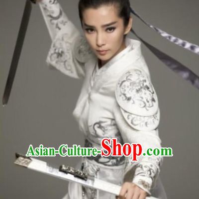 Asian Chinese Imperial Guards Costumes of the Ming Dynasty Knight Fighter Embroidered Costume Complete Set for Men or Women