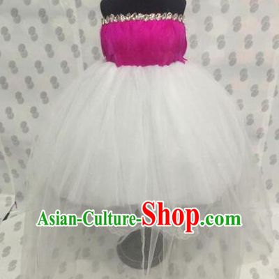 Top Grade Children Stage Performance Costume Modern Dance Bubble Dress Catwalks Princess Dress for Kids