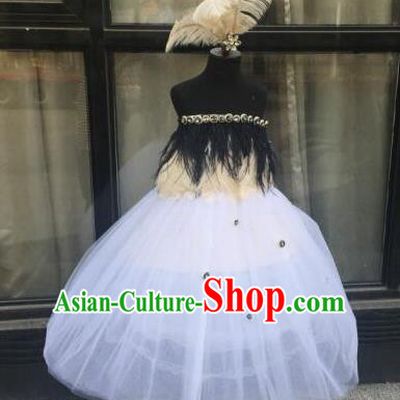 Top Grade Children Stage Performance Costume Modern Dance Bubble Dress Princess Dress for Kids