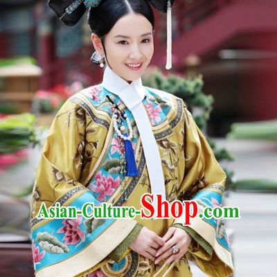 Ancient Chinese Qing Dynasty Manchu Imperial Costumes Empress Clothing