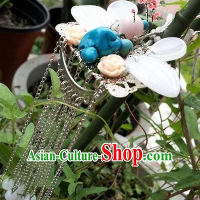 Traditional Chinese Ancient Hair Accessories Hairpins Tassel Step Shake for Women