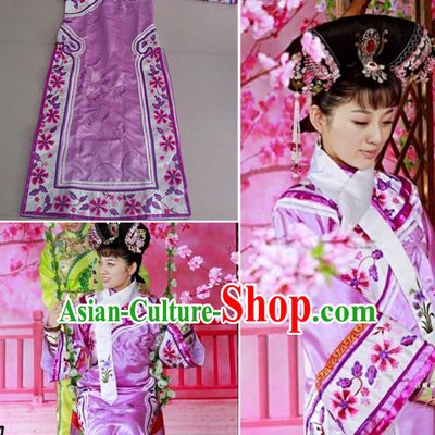 Ancient Chinese Qing Dynasty Manchu Imperial Princess Dress Royal Costumes Empress Clothing