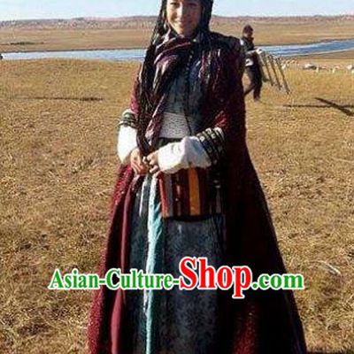 Ancient Chinese Yuan Dynasty Mongol Princess Replica Costume for Women