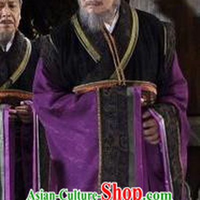 Ancient Chinese Spring and Autumn Period Wu State Minister Replica Costumes for Men