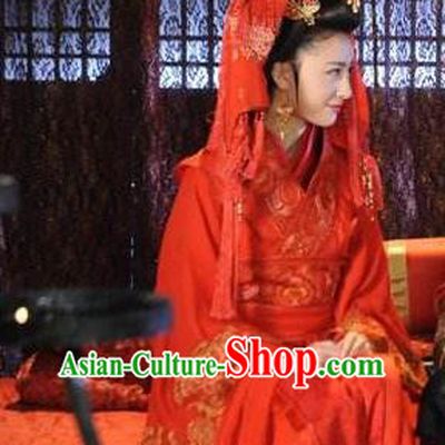 Ancient Chinese Spring and Autumn Period Imperial Concubine Xi Shi Hanfu Dress Wedding Replica Costume for Women