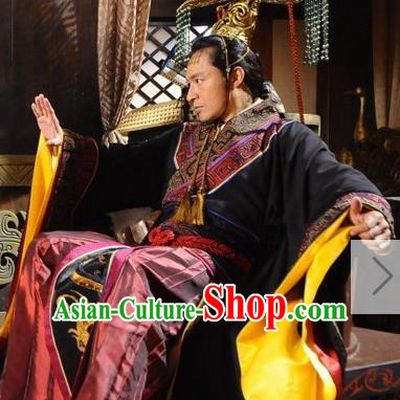 Ancient Chinese Spring and Autumn Period Wu State King Fu Chai Imperial Robe Replica Costumes for Men