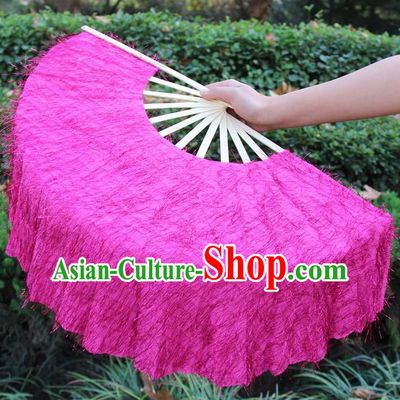 Chinese Handmade Folk Dance Rosy Folding Fans Yangko Dance Classical Dance Fans for Women