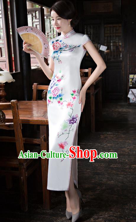 Traditional Ancient Chinese Young Women Cheongsam Dress Republic of China Tangsuit Stand Collar Blouse Dress Tang Suit Clothing Traditional Ancient Chinese Young Women Cheongsam Dress Republic of China Tangsuit Stand Collar Blouse Dress Tang Suit Clothing