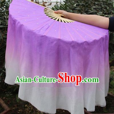 Chinese Handmade Folk Dance Lilac Ribbons Folding Fans Yangko Dance Classical Dance Fans for Women