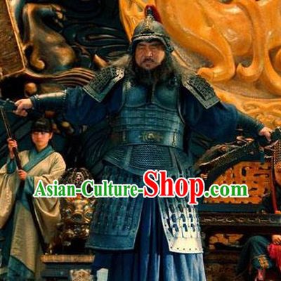Ancient Chinese Han Dynasty General Gai Xun Replica Costume Helmet and Armour for Men