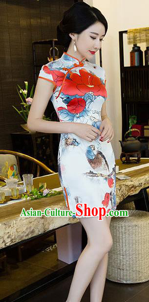 Traditional Ancient Chinese Young Women Cheongsam Dress Republic of China Tangsuit Stand Collar Blouse Dress Tang Suit Clothing Traditional Ancient Chinese Young Women Cheongsam Dress Republic of China Tangsuit Stand Collar Blouse Dress Tang Suit Clothing