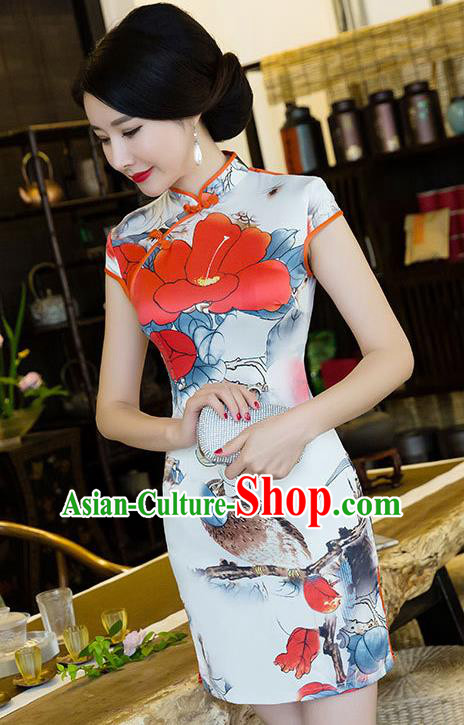 Traditional Ancient Chinese Young Women Cheongsam Dress Republic of China Tangsuit Stand Collar Blouse Dress Tang Suit Clothing Traditional Ancient Chinese Young Women Cheongsam Dress Republic of China Tangsuit Stand Collar Blouse Dress Tang Suit Clothing