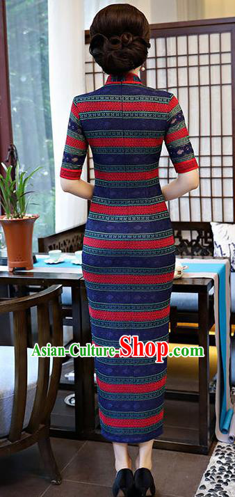 Traditional Ancient Chinese Young Women Cheongsam Dress Republic of China Tangsuit Stand Collar Blouse Dress Tang Suit Clothing