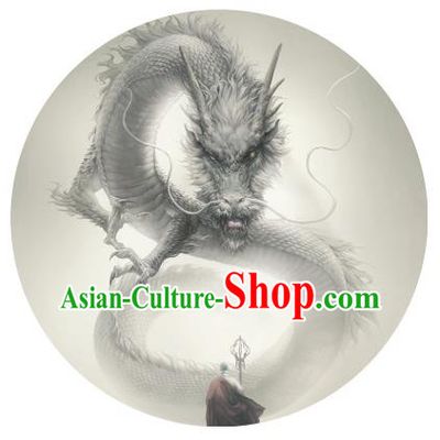 Chinese Traditional Artware Paper Umbrellas Printing Dragon Oil-paper Umbrella Handmade Umbrella