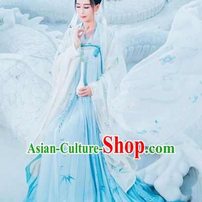 Ancient Chinese Tang Dynasty National Costume Hanfu Dress Clothing  Complete Set for Women Girls