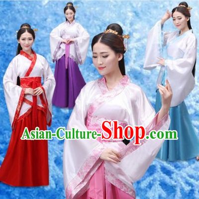 Ancient Chinese Han Dynasty National Costume Dress Clothing  Complete Set for Women Girls