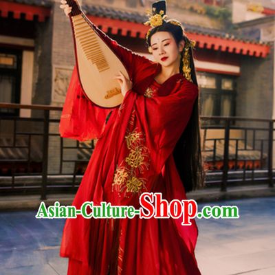 Ancient Chinese Classical Dance Costumes  Complete Set for Women Girls