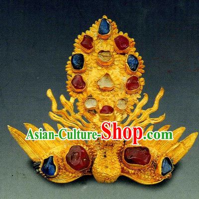 Chinese Handmade Classical Hair Accessories Wedding Hairpins Hanfu Golden Hair Coronet for Women