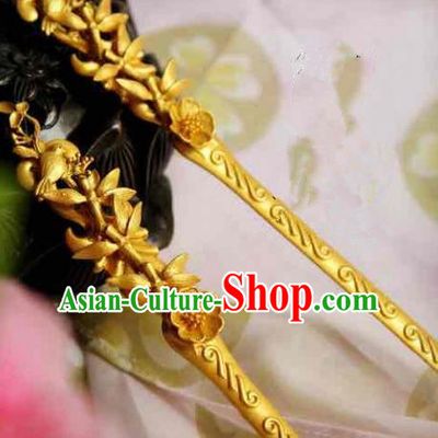 Chinese Handmade Classical Hair Accessories Flowers Birds Hairpin Hair Stick Hanfu Hairpins for Women