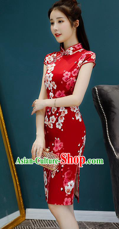 Traditional Ancient Chinese Young Women Cheongsam Dress Republic of China Tangsuit Stand Collar Blouse Dress Tang Suit Clothing Traditional Ancient Chinese Young Women Cheongsam Dress Republic of China Tangsuit Stand Collar Blouse Dress Tang Suit Clothing