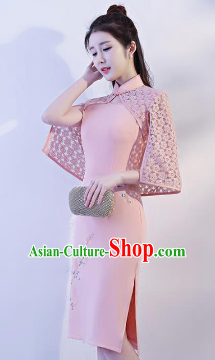 Traditional Ancient Chinese Young Women Cheongsam Dress Republic of China Tangsuit Stand Collar Blouse Dress Tang Suit Clothing