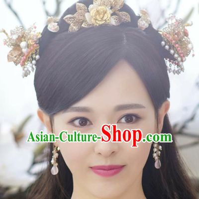 Traditional Chinese Ancient Princess Hair Accessories Hairpins Hair Comb Complete Set for Women
