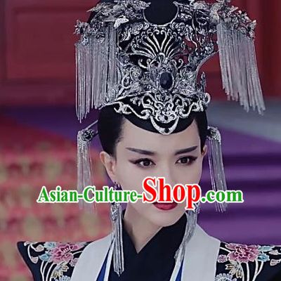 Traditional Chinese Ancient Queen Hair Accessories Hairpins Tassel Phoenix Coronet Complete Set for Women
