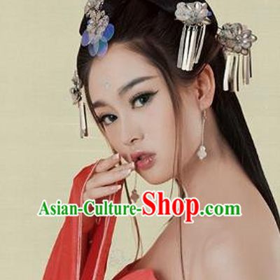 Traditional Chinese Ancient Queen Hair Accessories Hairpins Tassel Hair Stick Complete Set for Women