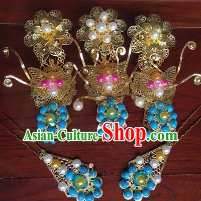 Traditional Chinese Ancient Palace Lady Hair Accessories Hairpins Hair Claw Complete Set for Women