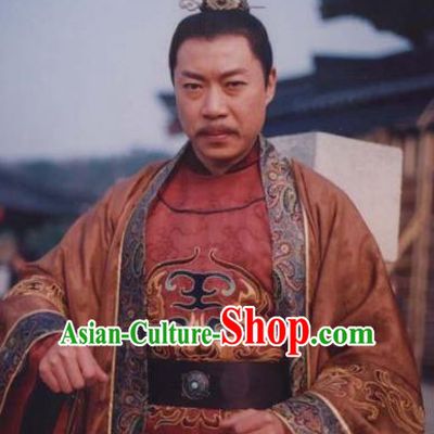 Chinese Ancient Emperor Suzong of Tang Dynasty Li Heng Embroidered Imperial Robe Replica Costume for Men